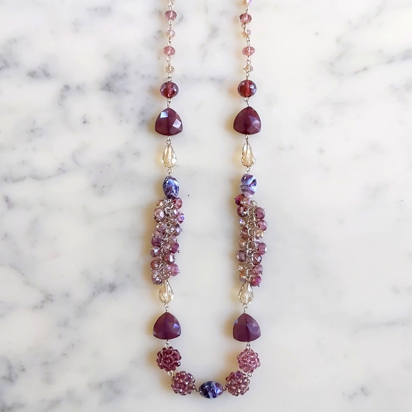 NWOT. Multiple Shapes/Colors/Materials Chained Necklace. - Picture 4 of 4